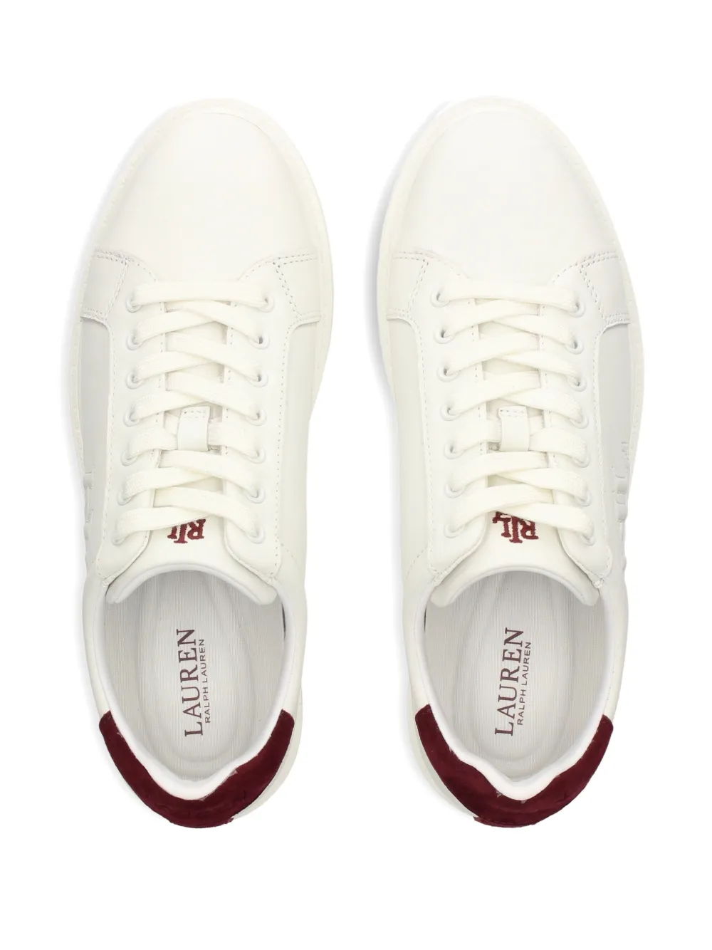 Lauren Ralph Lauren logo-embroidered suede sneakers White
