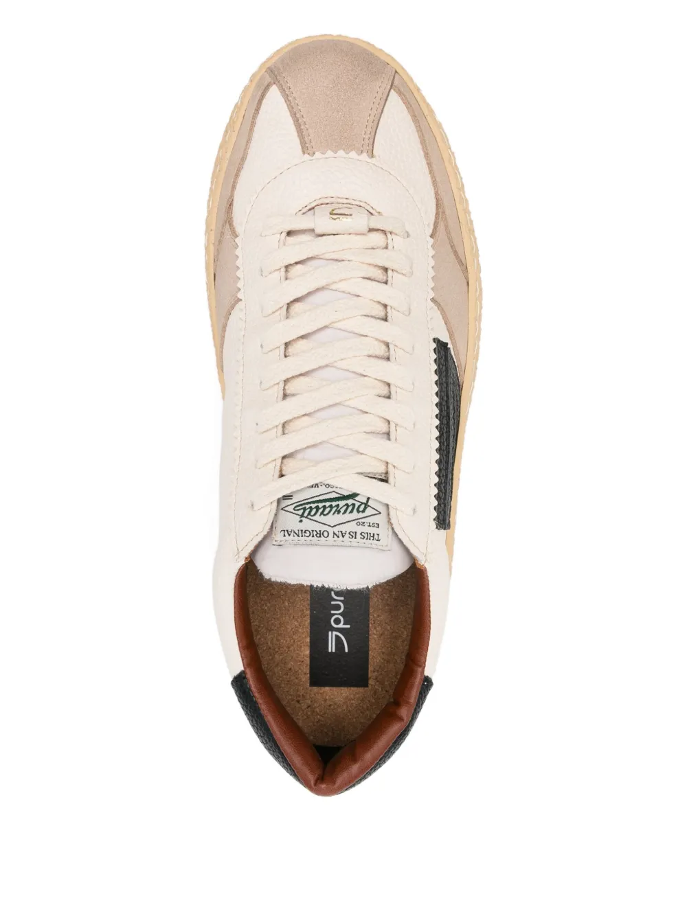 Puraai Sneakers met leren vlakken Beige