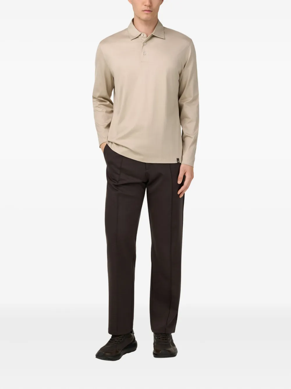 Boggi Milano Cotton And Silk Blend Polo Shirt In Neutral