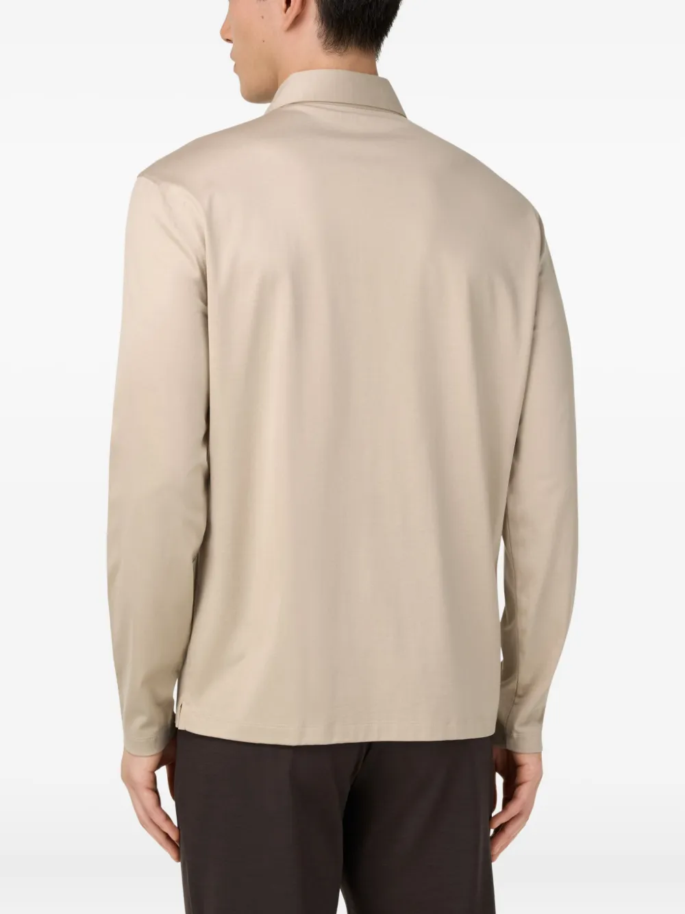 Boggi Milano Cotton And Silk Blend Polo Shirt In Neutral