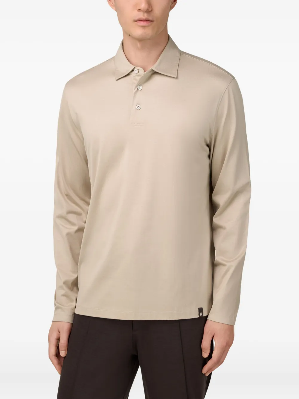 Boggi Milano Cotton And Silk Blend Polo Shirt In Neutral