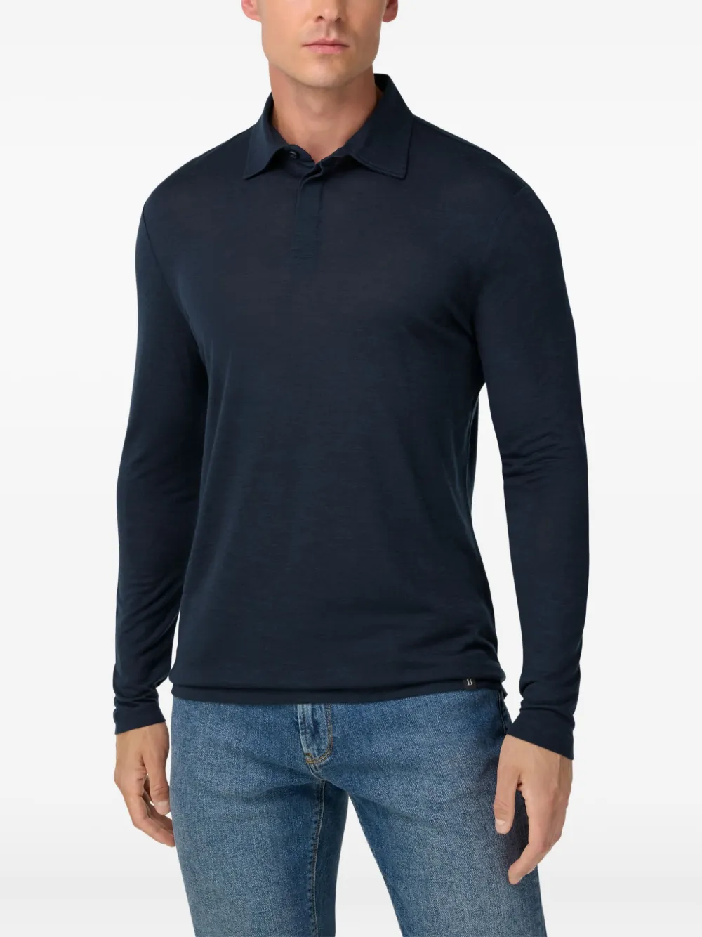 Boggi Milano Poloshirt van wolblend Blauw