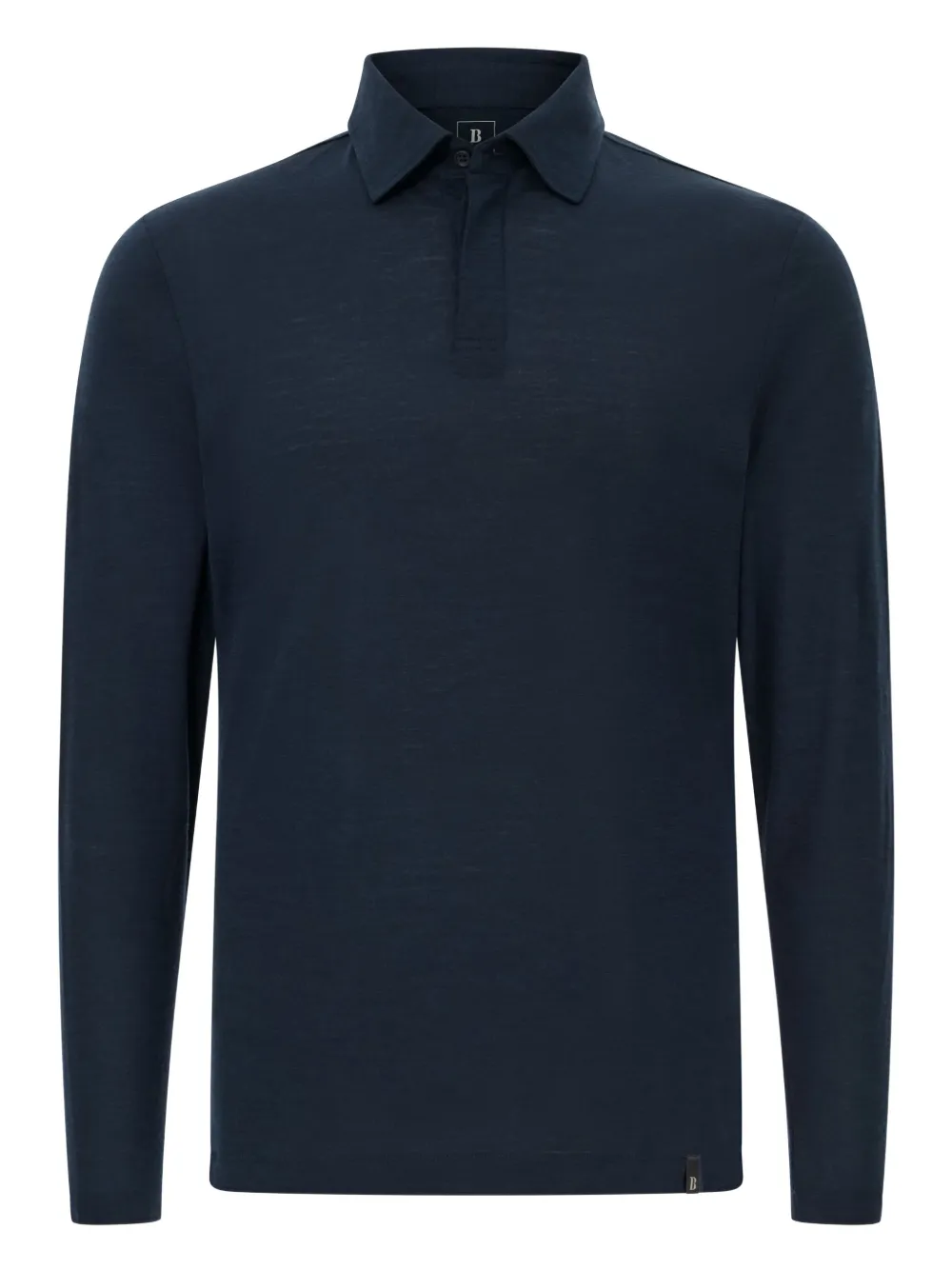 Boggi Milano long-sleeved wool-blend polo shirt | Blue | Image 1