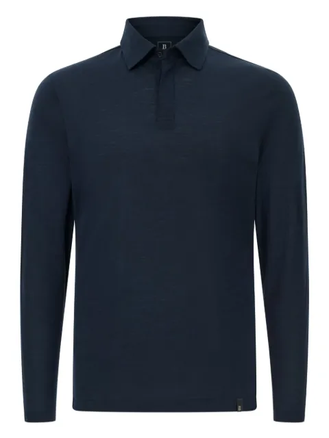 Boggi Milano long-sleeved wool-blend polo shirt