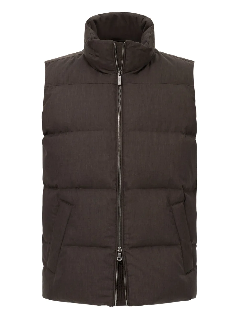 Boggi Milano Gilet In Technical Fabric With Goose Down | Brown | Image 1