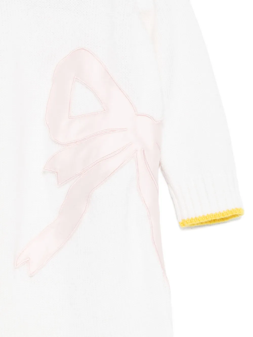 Gensami Bow-applique Knitted Jumpsuit In White