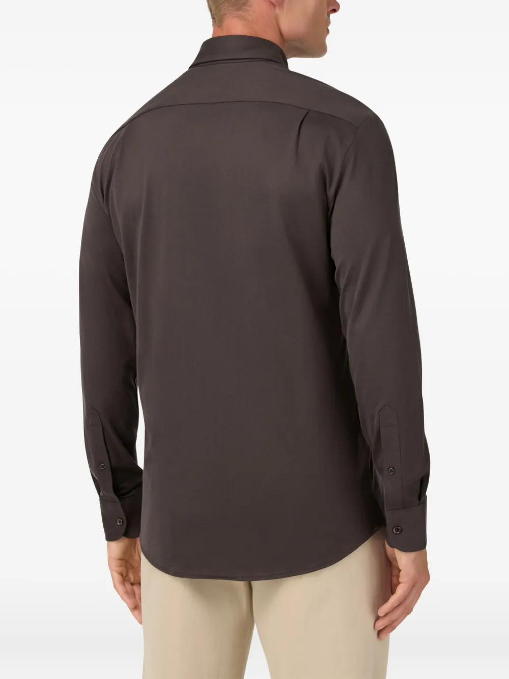 Boggi Milano Regular Fit Cotton And Silk Polo Shirt In Brown