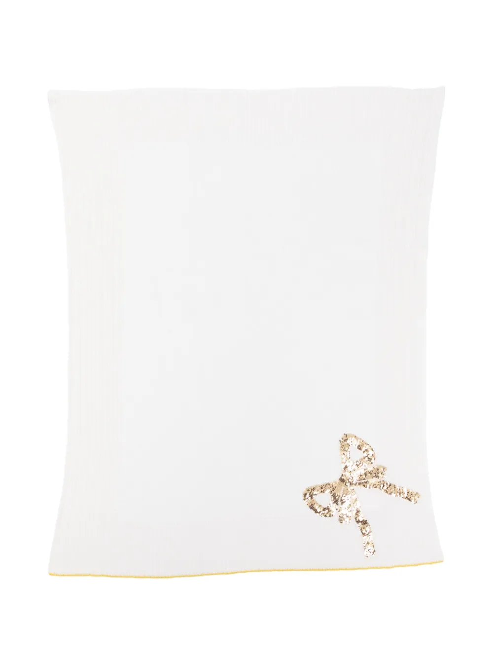 Gensami Sequin-bow Blanket In White