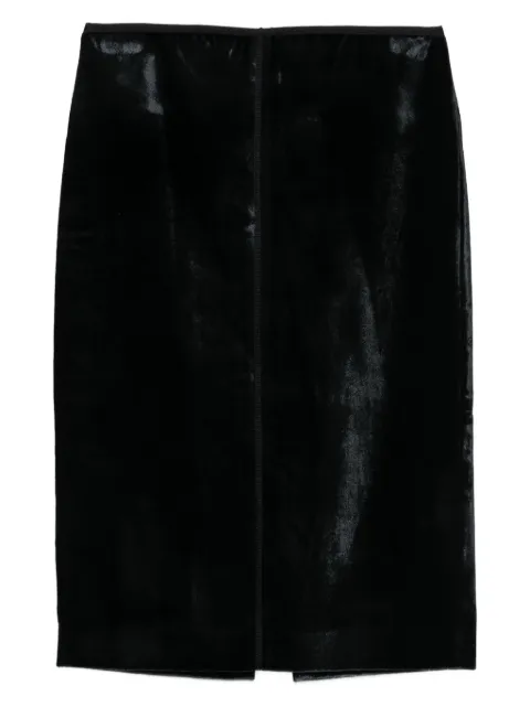 Semicouture velvet-paneled skirt