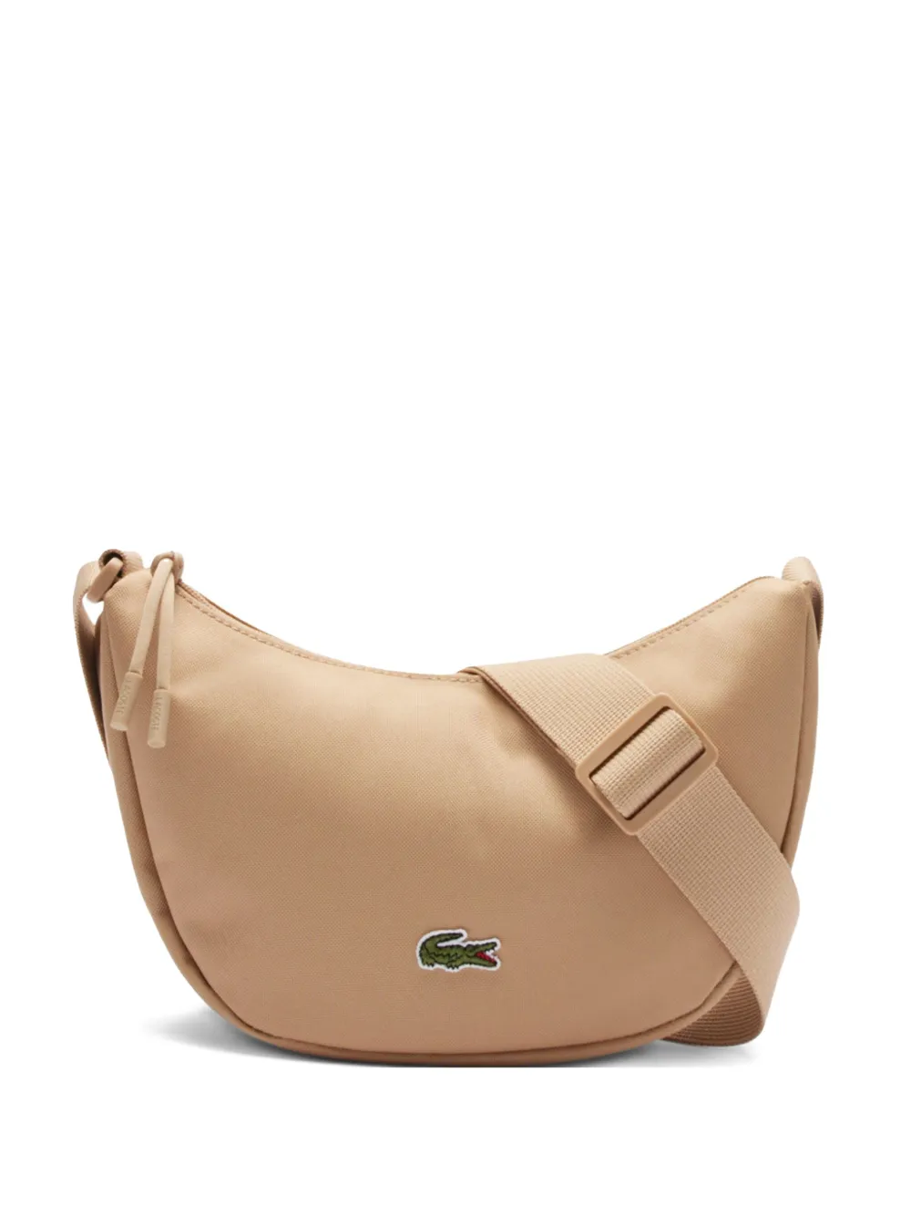 Lacoste Crescent-shaped Logo-detail Cross Body Bag In Neutral