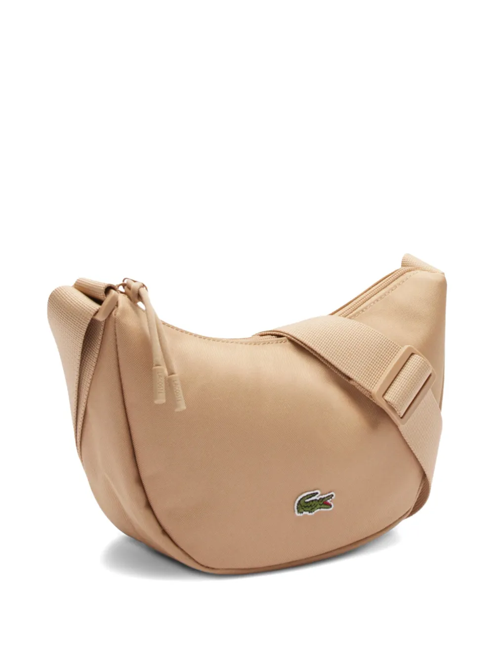 Lacoste Crescent-shaped Logo-detail Cross Body Bag In Neutral