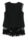 Liviana Conti sleeveless flower-applique blouse - Black