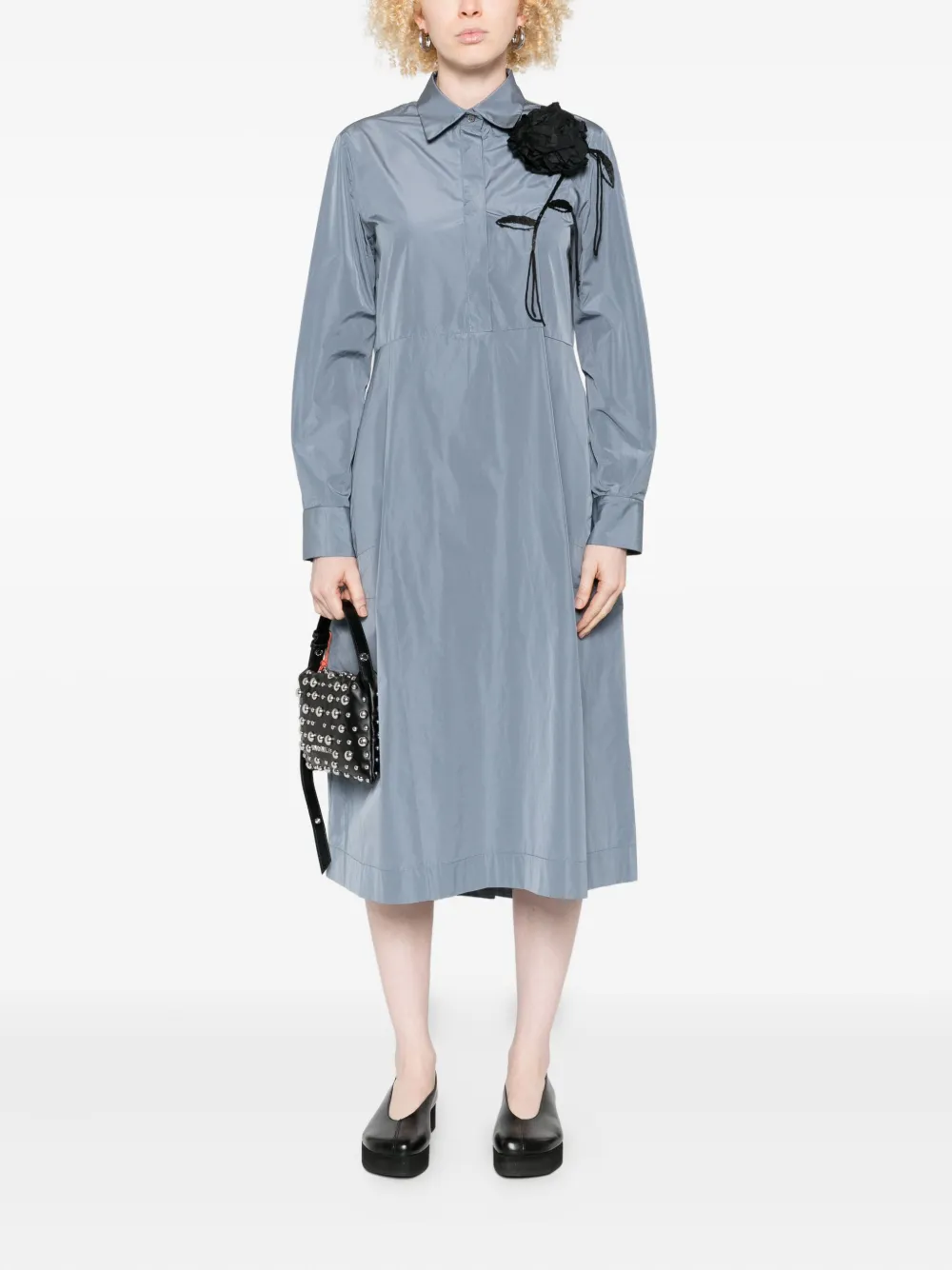 Liviana Conti Blousejurk verfraaid met rozen - Blauw