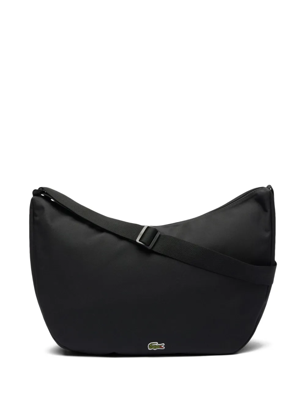 Lacoste Crescent-shaped Zip-top Cross Body Bag In Black