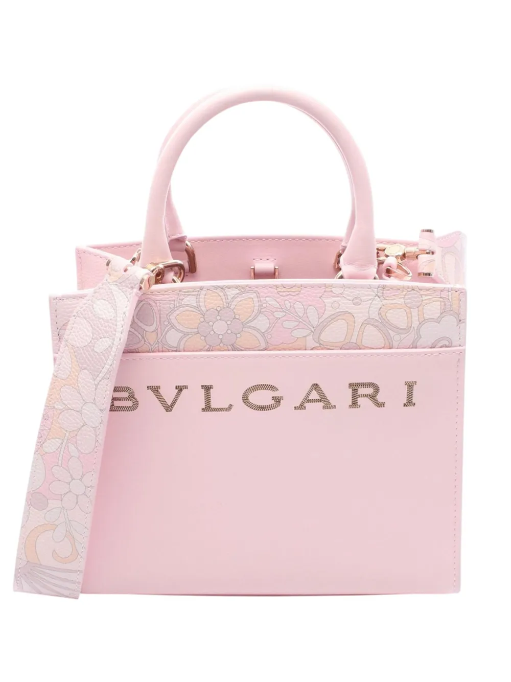 Bvlgari Pre-Owned 2010-2025 Floral Print Leather Logo satchel | Pink | Image 1