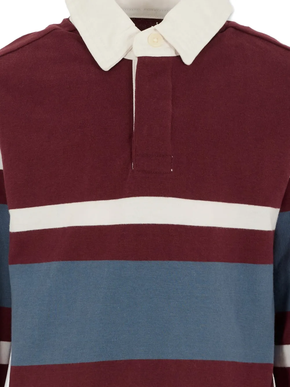 Abercrombie Fitch Long-sleeve Striped Polo Top In Burgundy