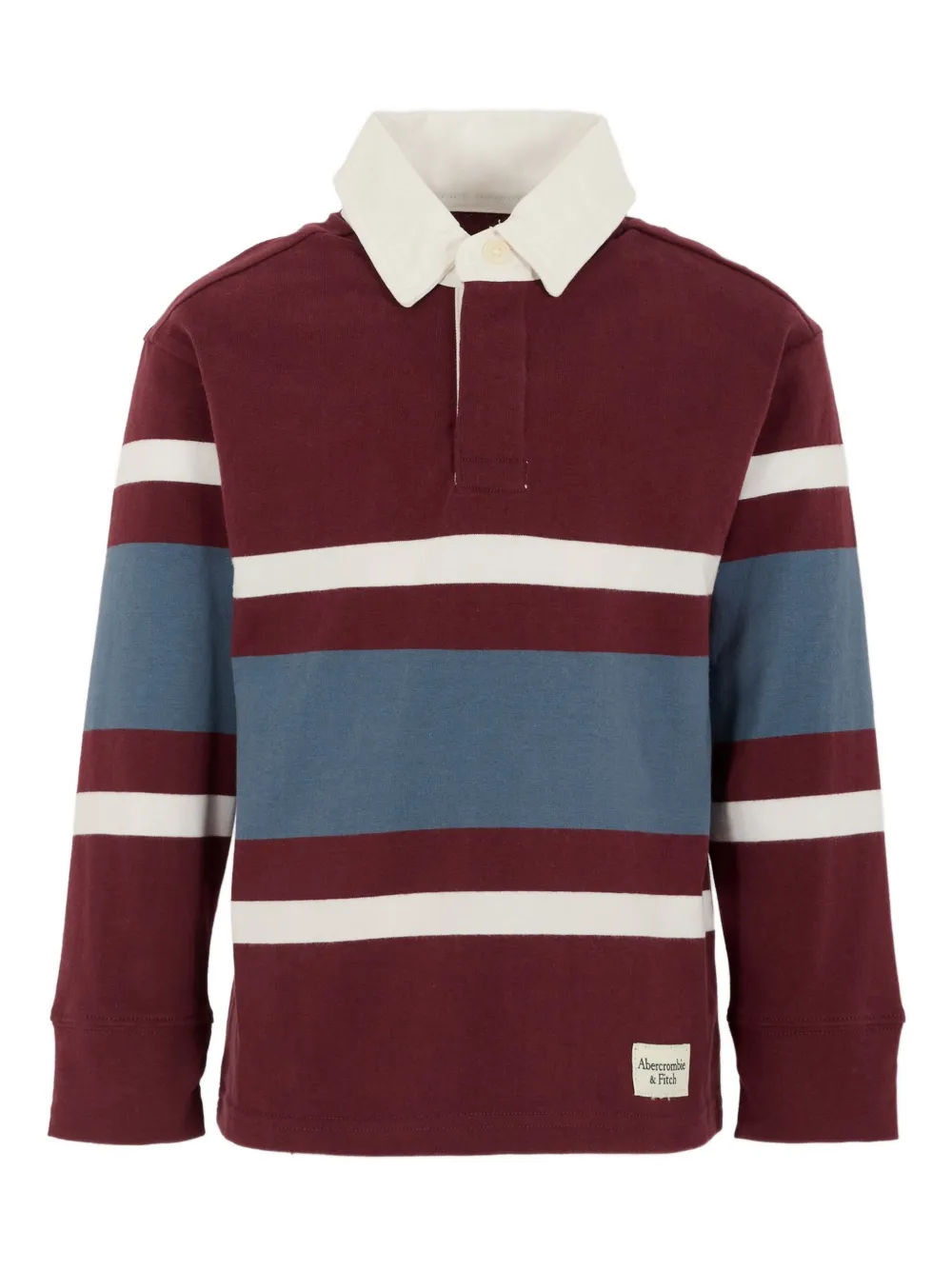 ABERCROMBIE FITCH KIDS long-sleeve striped polo top | Red | Image 1