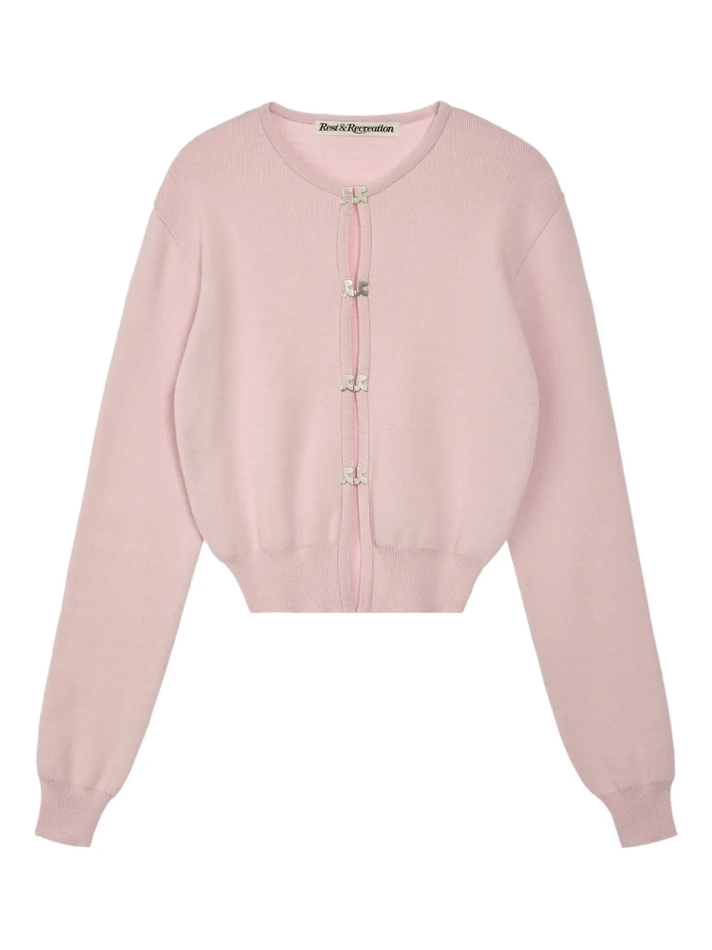Rest&Recreation clip-fastening knit cardigan | Pink | Image 1