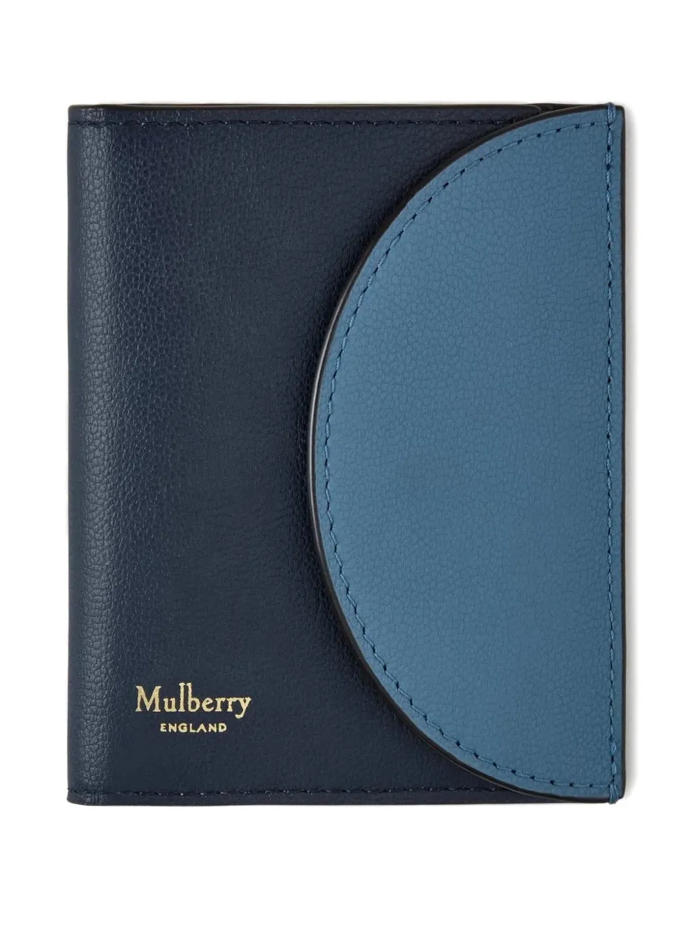 Mulberry Micro-grain Half-moon Wallet In Blue