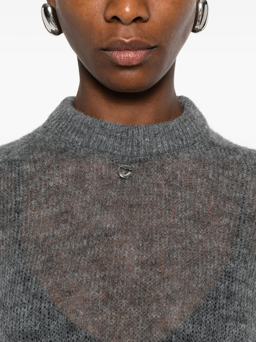 Coperni Logo-embellished Crew-neck Sweater In Gray
