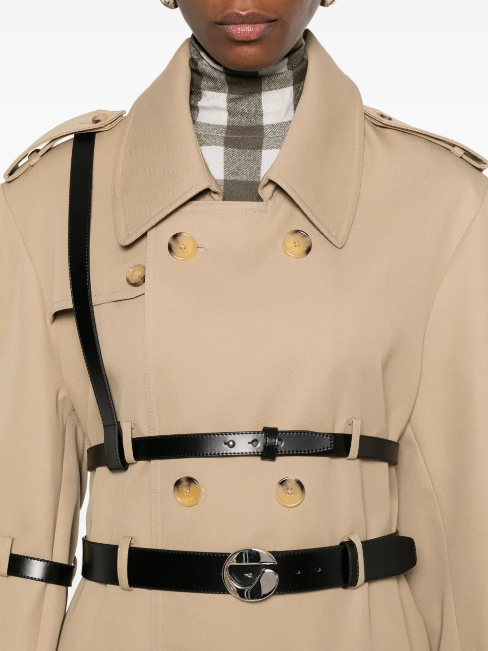 Coperni Belted Trench Coat In Neutral