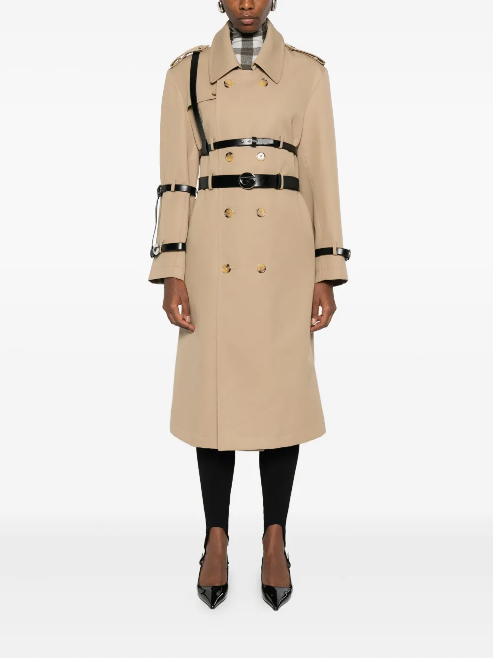 Coperni Belted Trench Coat In Neutral