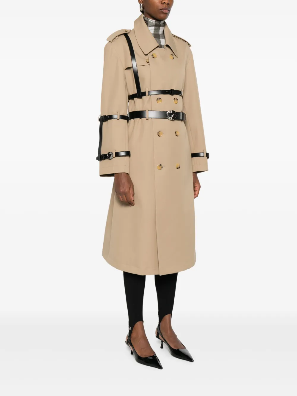Coperni Belted Trench Coat In Neutral