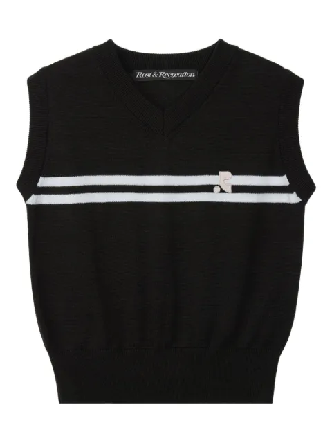 Rest&Recreation chaleco tejido con doble raya