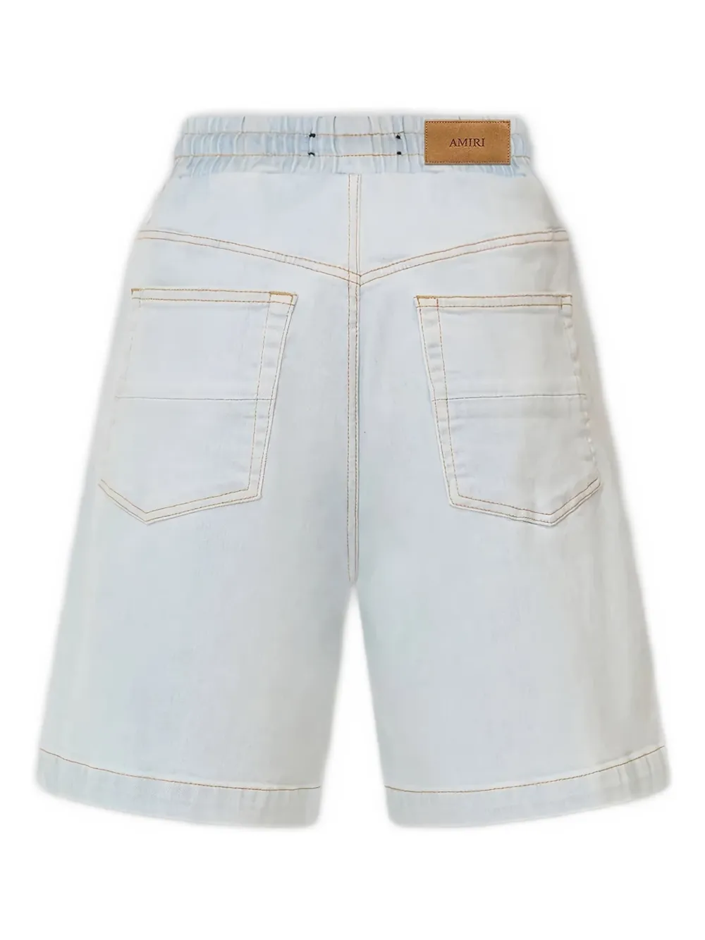 AMIRI logo-patch denim shorts - Blauw