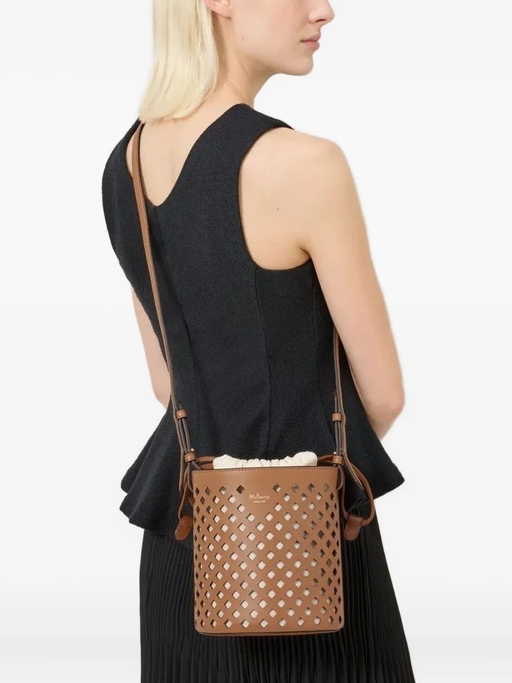 Mulberry Perforated Bucket Bag In Brown