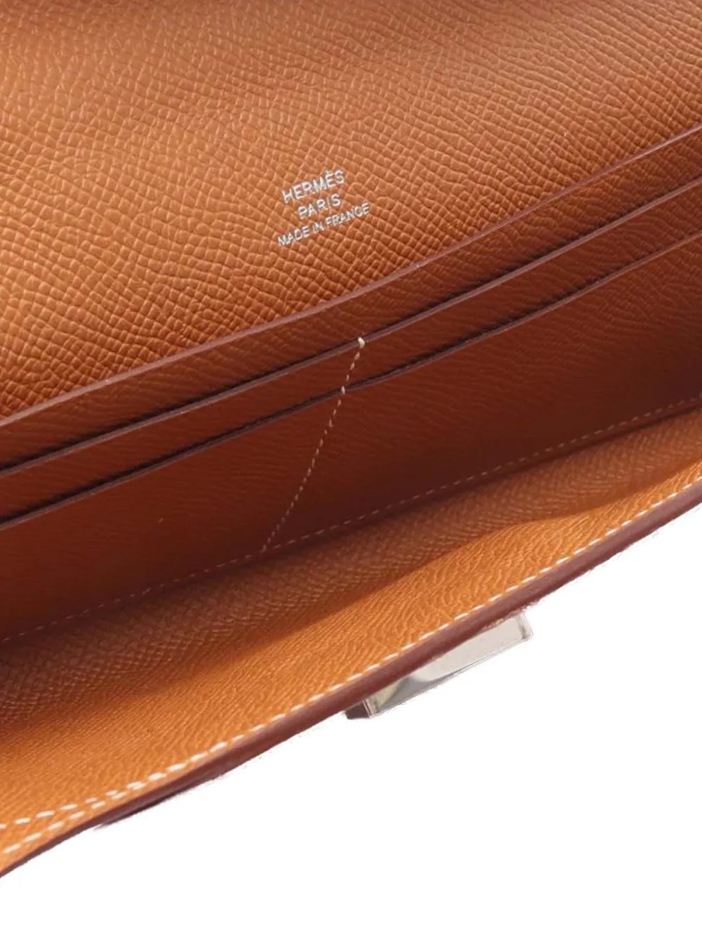 Pre-owned Hermes 2023 Epsom Chaine D Ancre To Go Wallet Crossbody Bag In Brown
