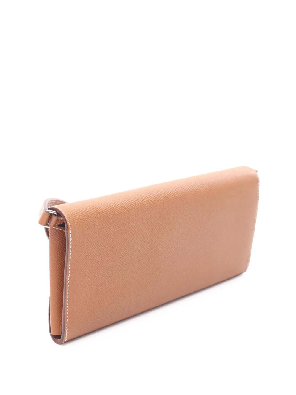 Pre-owned Hermes 2023 Epsom Chaine D Ancre To Go Wallet Crossbody Bag In Brown
