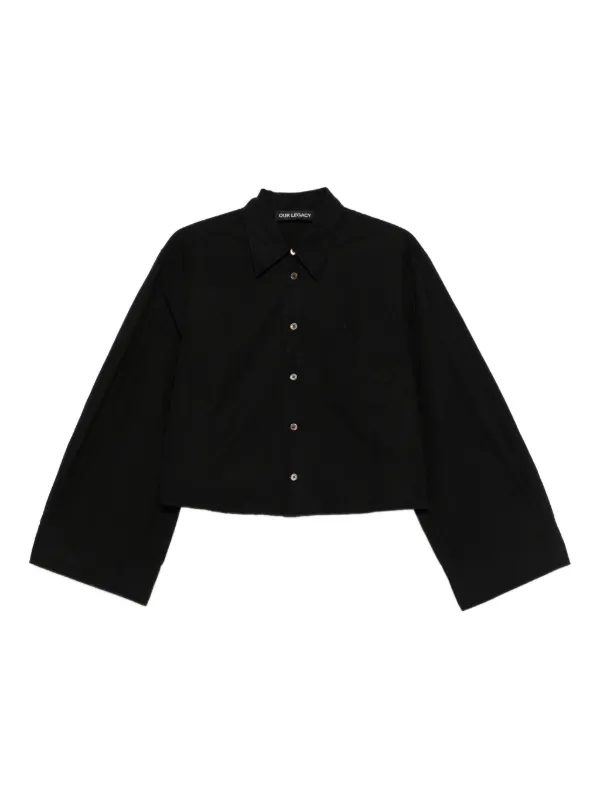OUR LEGACY Wide-sleeve Cotton Shirt in Black