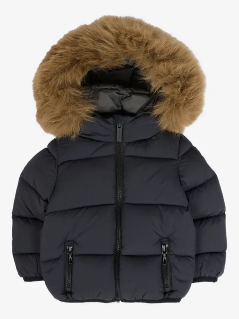 Colmar Kids quilted faux-fur hooded jacket