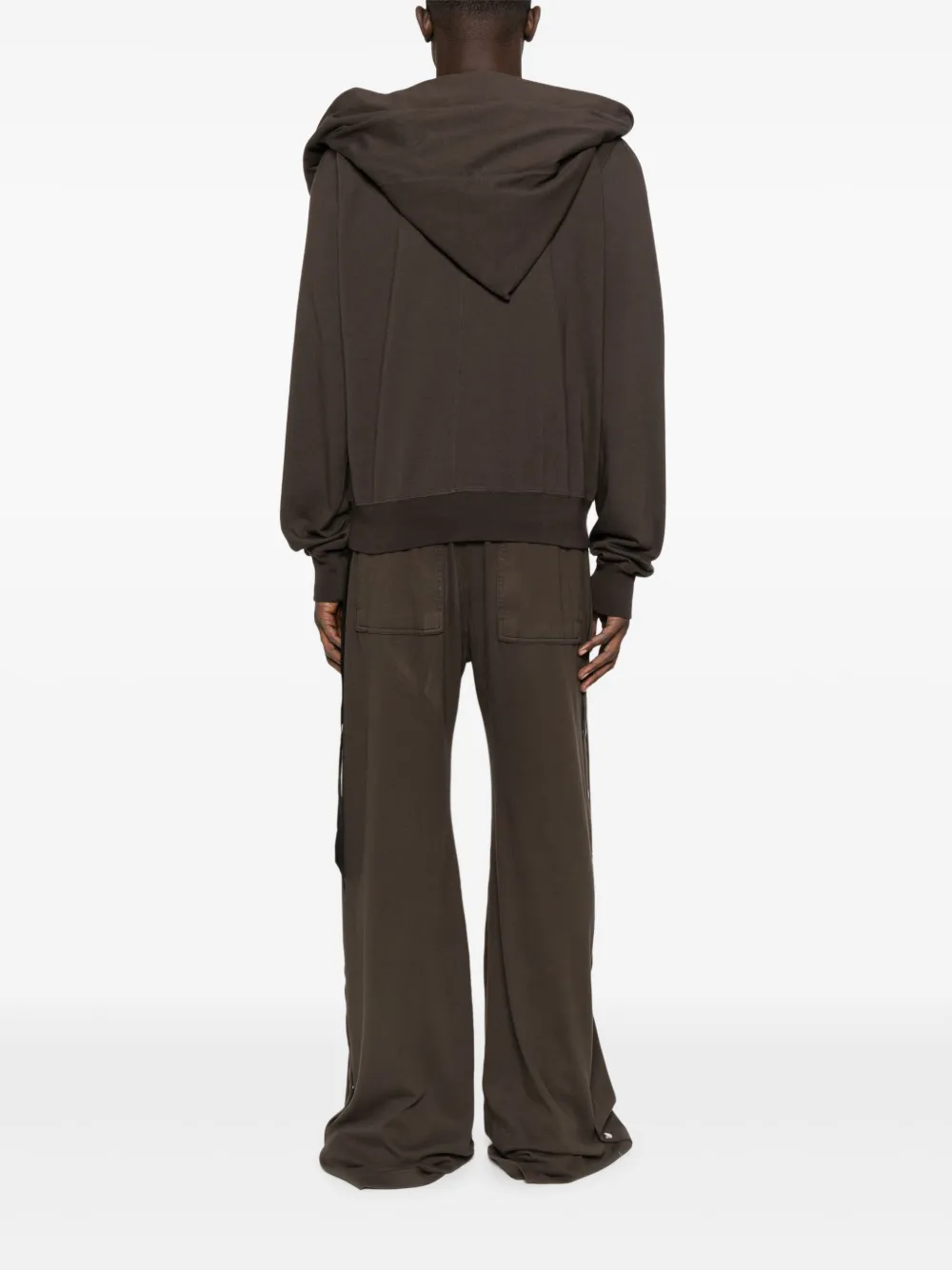 Rick Owens Drkshdw Asymmetric Zip-fastening Hoodie In Brown