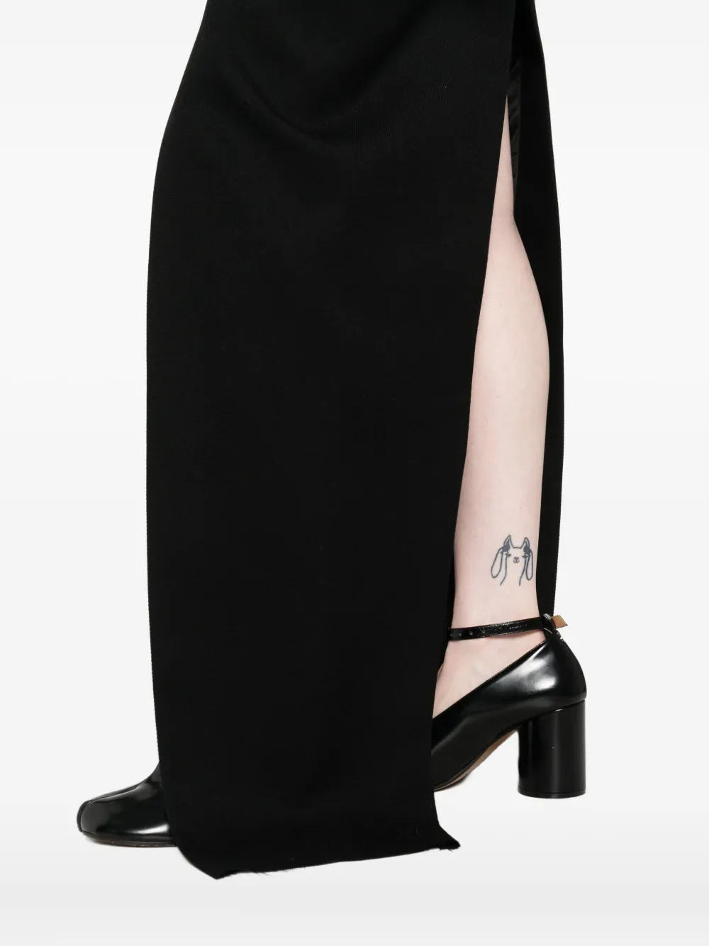 Rick Owens Side-slit Maxi Skirt In Black