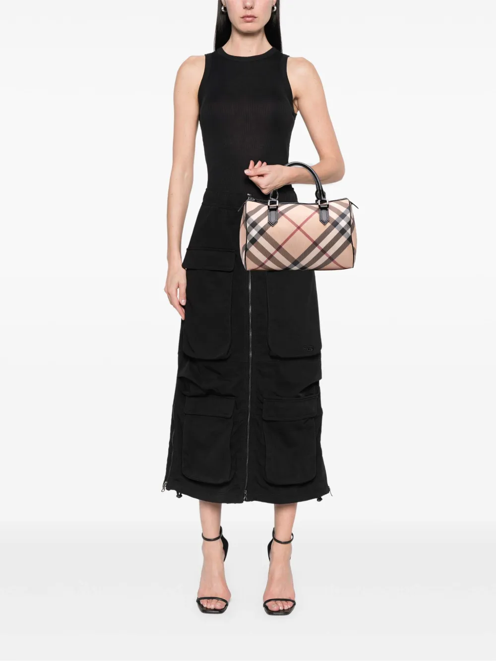 Burberry Pre-Owned 2000-2017 Supernova Check Coated Canvas boston bag | Pre-Owned | Image 2