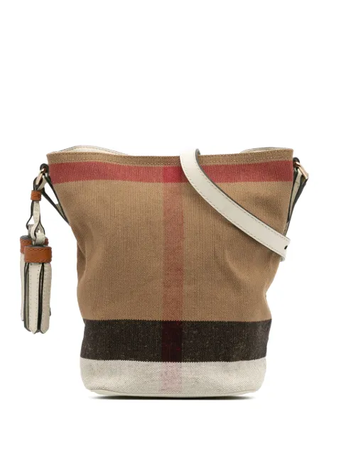 Burberry Pre-Owned 2000-2017 Mini Mega Check Canvas Ashby Tassel bucket bag