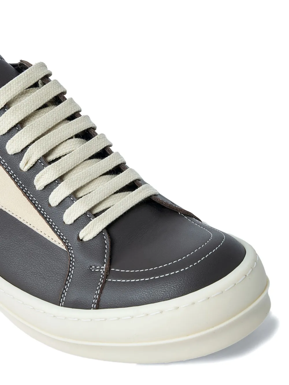 Rick Owens Suede Panelled Lace-up Sneakers In Black