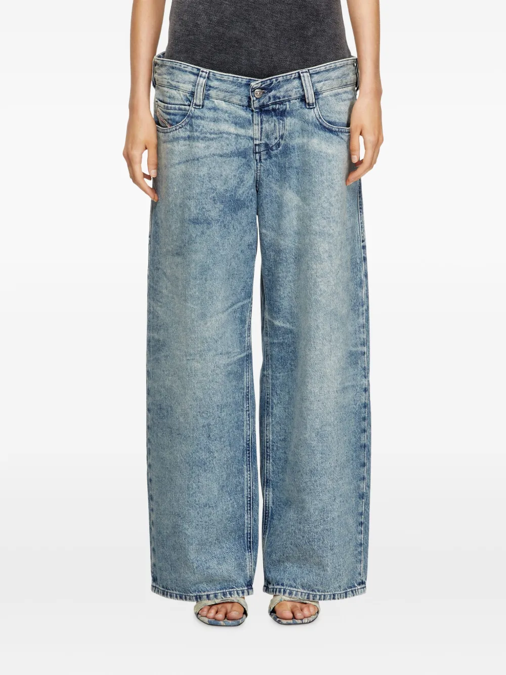 Diesel Jeans met acid-wassing Blauw