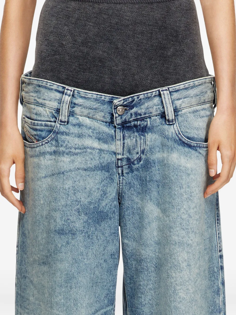Diesel Jeans met acid-wassing Blauw