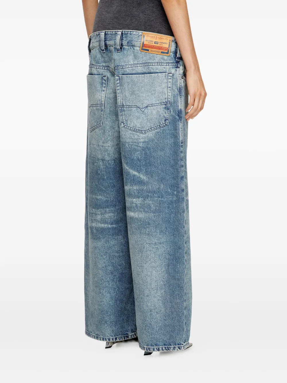 Diesel Jeans met acid-wassing Blauw