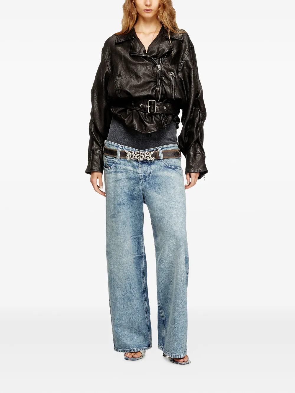 Diesel Jeans met acid-wassing Blauw