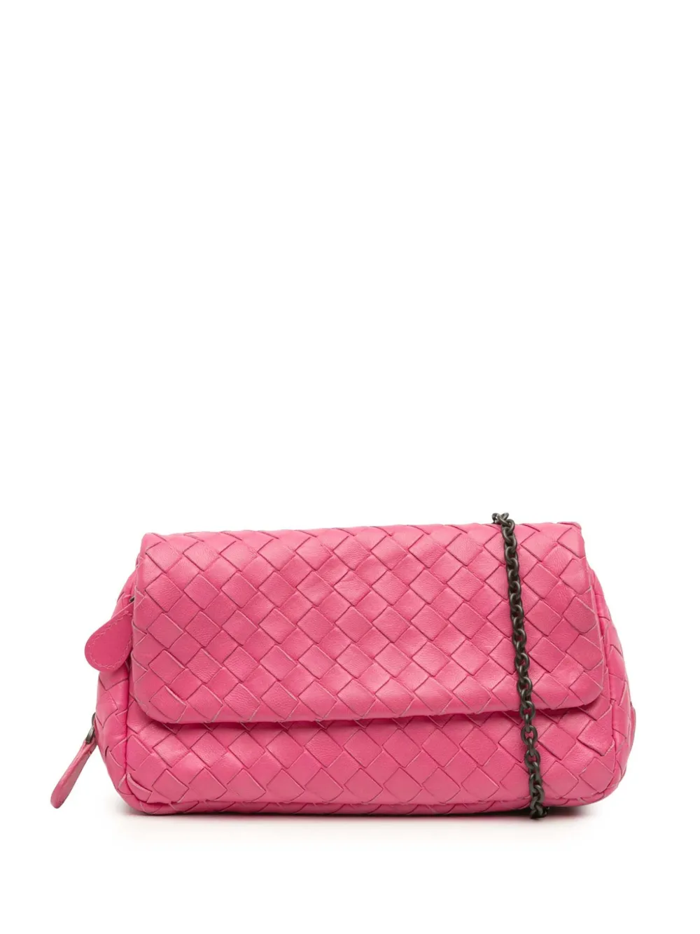 Bottega Veneta Pre-Owned 2012-2025 Mini Nappa Intrecciato Expandable Chain Flap crossbody bag | Pink | Image 1