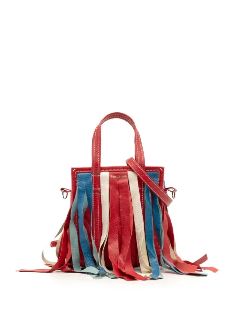 Balenciaga Pre-Owned 2018 XXS Lambskin Fringe Bazar Shopper satchel