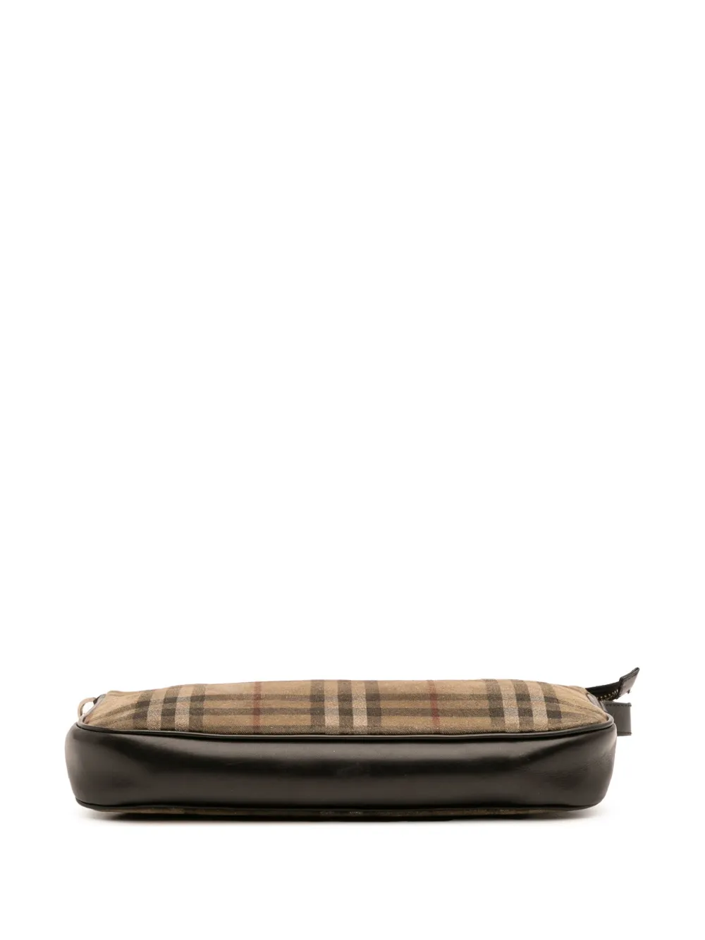 Pre-owned Burberry 2003 House Check Suede Shoulder Bag In Brown