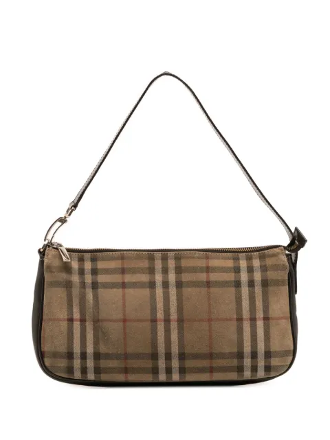 Burberry Pre-Owned 2003 House Check Suede shoulder bag