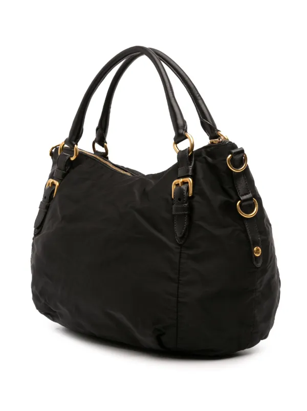 Prada Pre-Owned 2010-2025 Tessuto Canapa Logo Satchel | Black