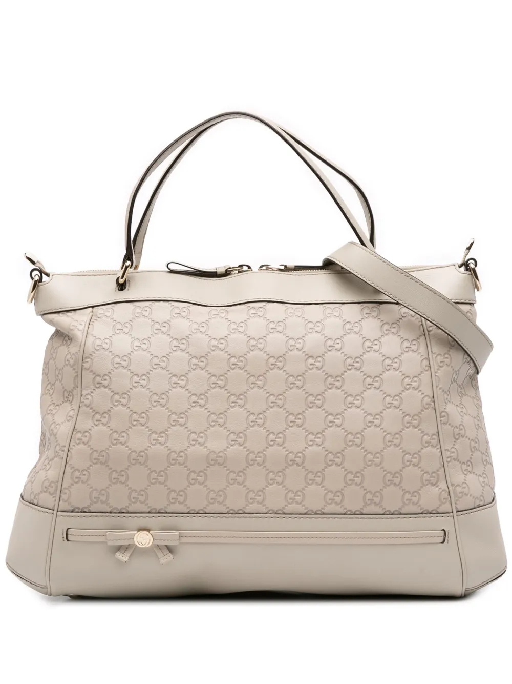 Pre-owned Gucci 2016-2025 Ssima Mayfair Satchel In White
