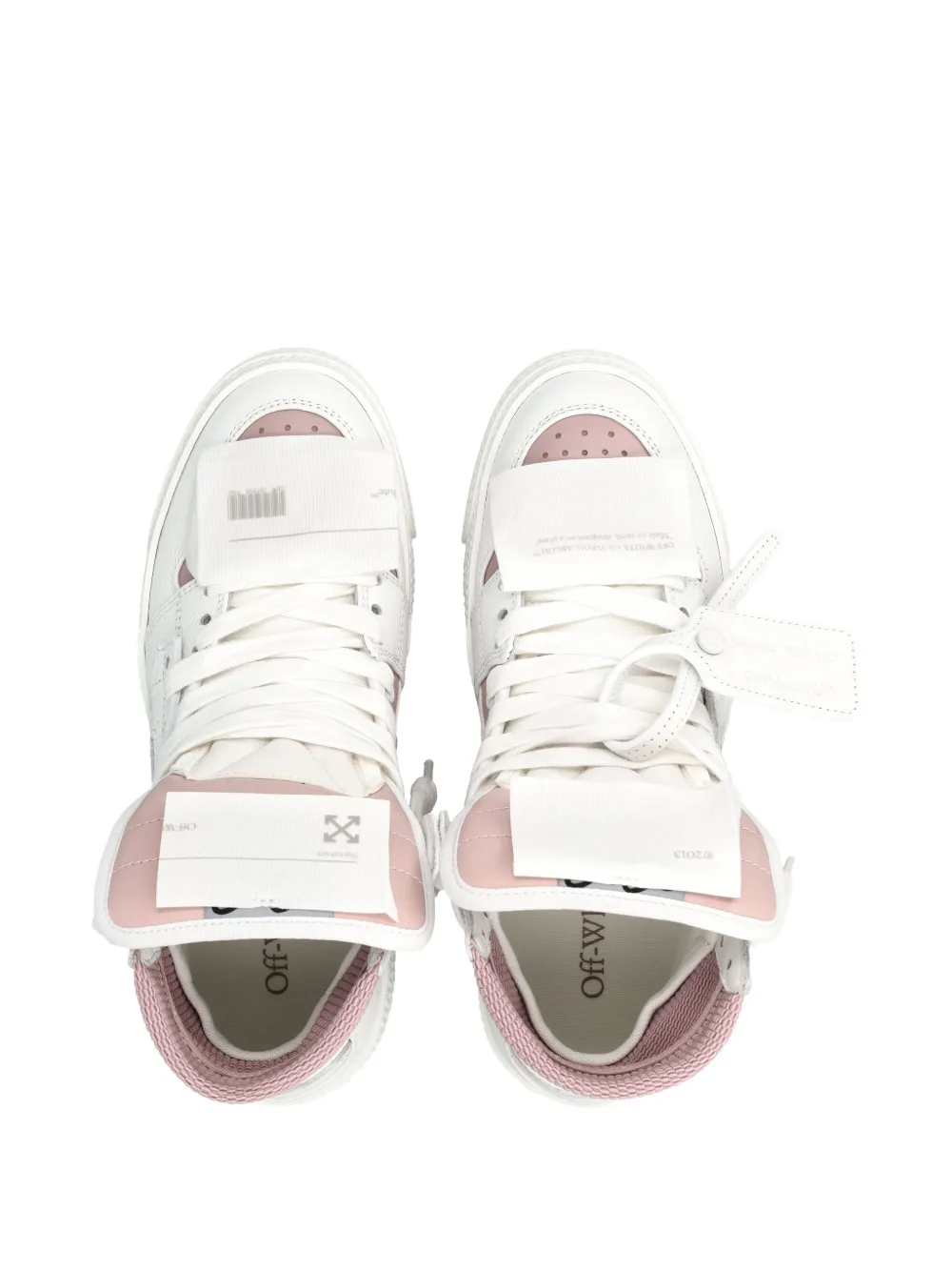Off-white Court 3.0 High-top Leather Sneakers In Pink